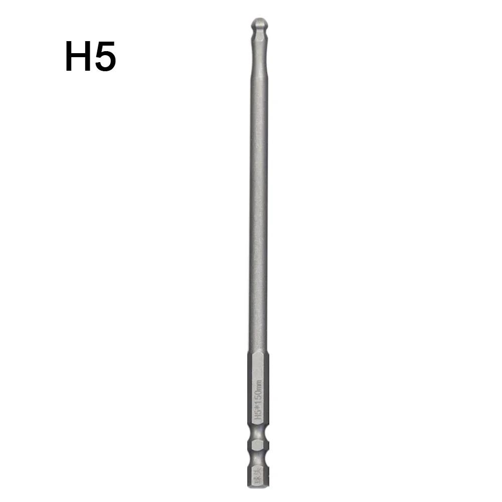 1pc 111mm Ball End Hex Screwdriver Bit Metric Hex Bit Long Magnetic Driver Bit H1 H1 H6 For Automotive Household Manufacturing