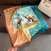 Fashion Handkerchief Women Neck Scarves Silk Satin Headband Small Hijab Scarfs Cartoon Print Kerchief Cute Hair Scarf For Ladies