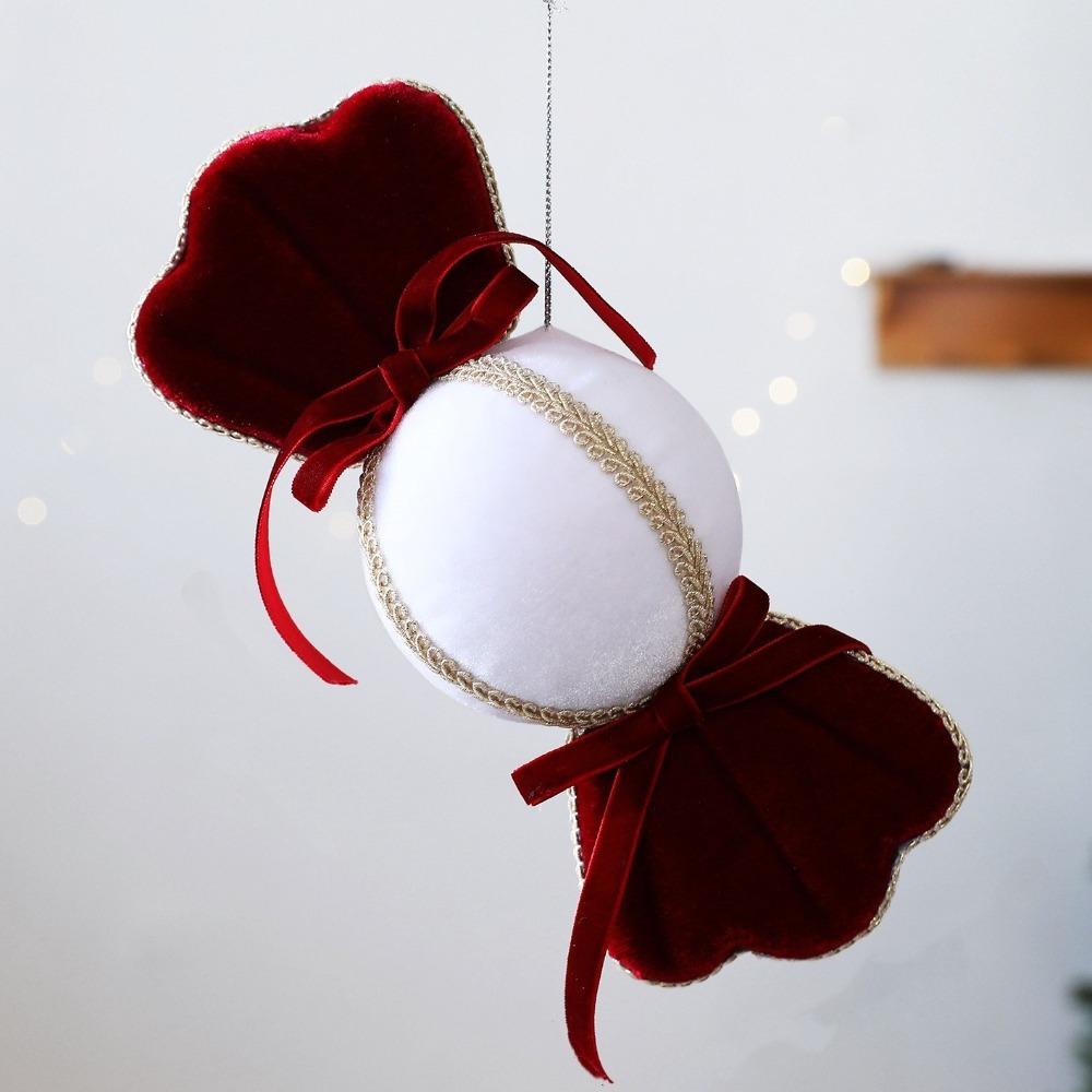 Soft Fabric Christmas Ball Decorations Decorative Xmas Candy Ornament Home Decor