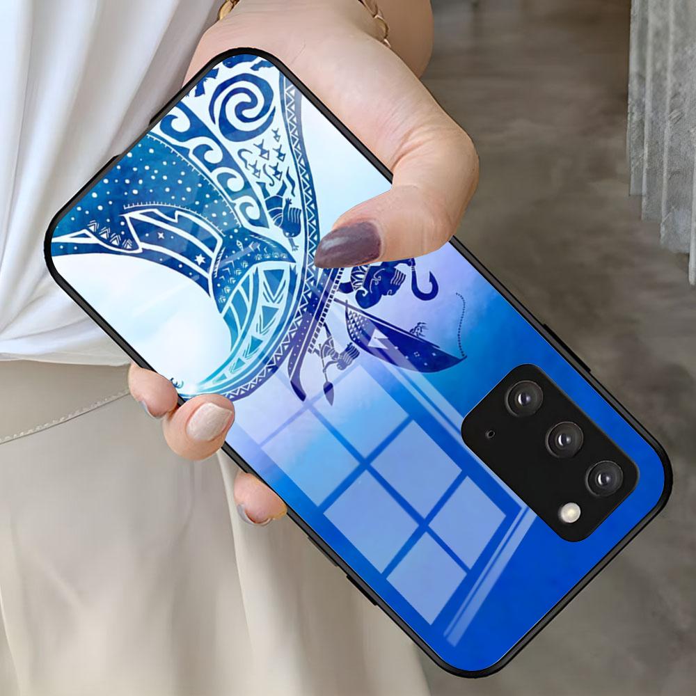 Moana Phone Case For Samsung S25 S24 FE S23 S22 S21 Plus S20 Ultra Note20Ultra Black Glass Cover