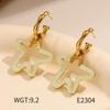 Elegant Hollow Star Stainless Steel Stud Earrings - Colorful Acrylic for Women