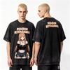 Summer Anime My Dress-Up Darling Marin Kitagawa Washed T-shirt Y2K Men Women Fashion Punk T-shirt Harajuku Hip Hop Punk T-shirt