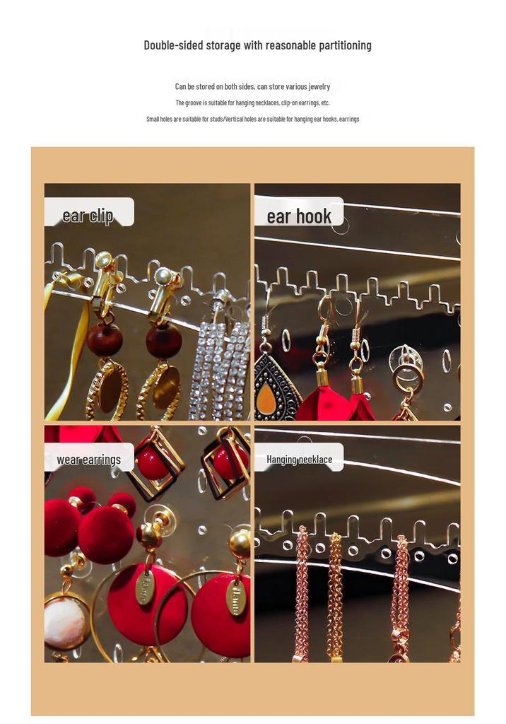 Acrylic Dustproof Earrings & Jewelry Organizer Box with Hanging Rack