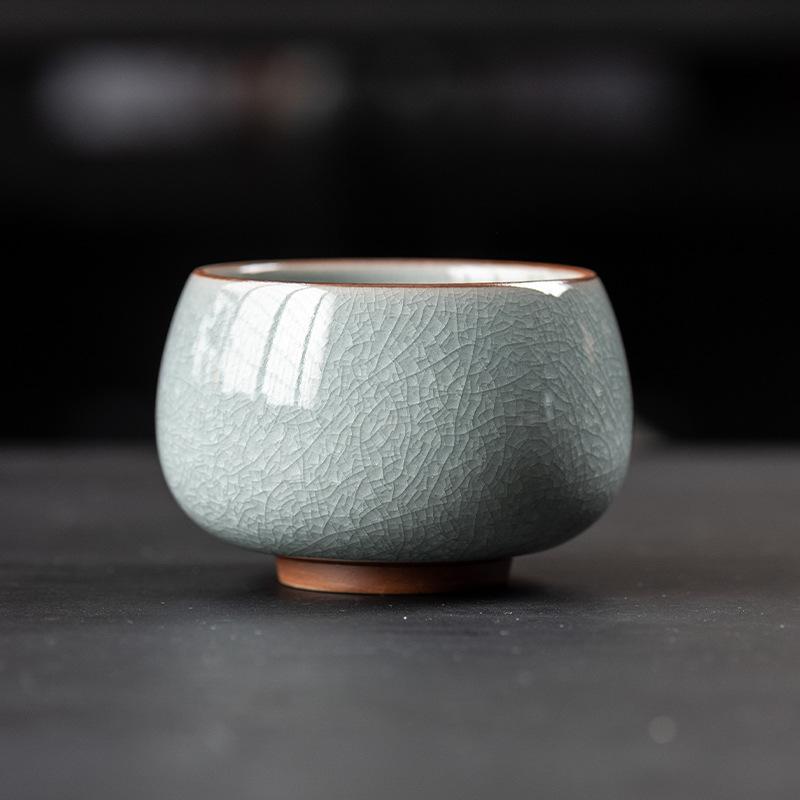 Ice Flower Ru Kiln Master Cup Ceramic Kung Fu Tea Set Personal Special Teacup Tea Cup Single High-end Building Cup