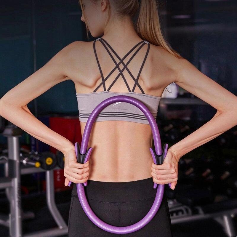1 Stück Umweltfreundlicher Leichter Fitnessreifen Formgebender Glasfaser-Pilatesring Langlebiger Anti-Rutsch-Griff Yoga-Ring Trainingsgerät
