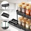 2 Tiers Cabinet Organizer Pull-out Plastic Storage Rack Seasoning Spcie Jar Storage Holder Home Kitchen Storage Organization