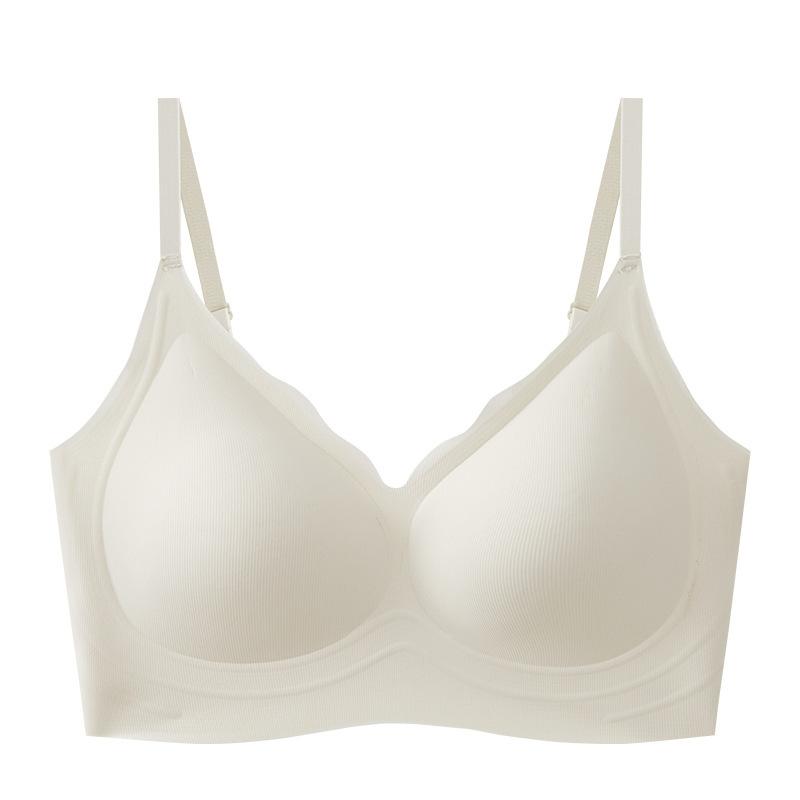Naked Small Cloud Strip Jelly Soft Support Underwear Women's Upper Support Fixed Cup Light and Breathable Double Lift Latin America Back Bra