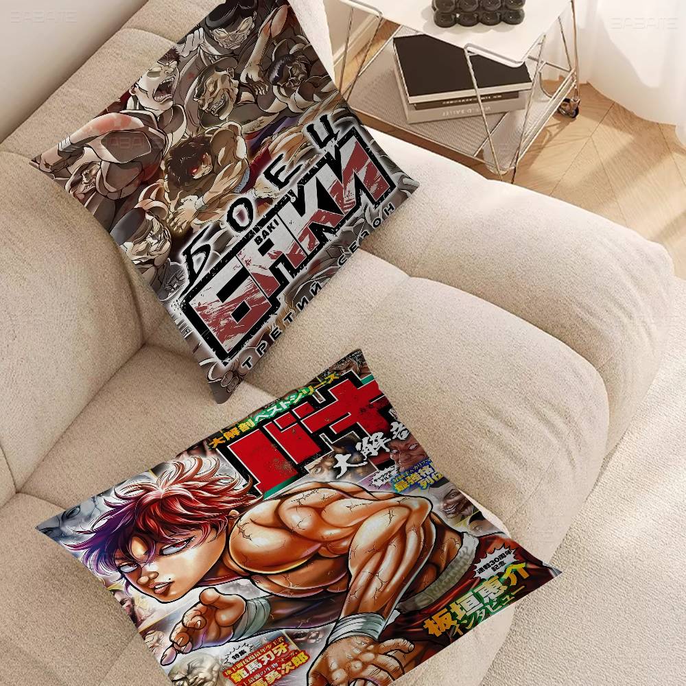 Baki Anime Pillow Gift Home Office Decoration Pillow Bedroom Sofa Car Cushion CoverPillow Case