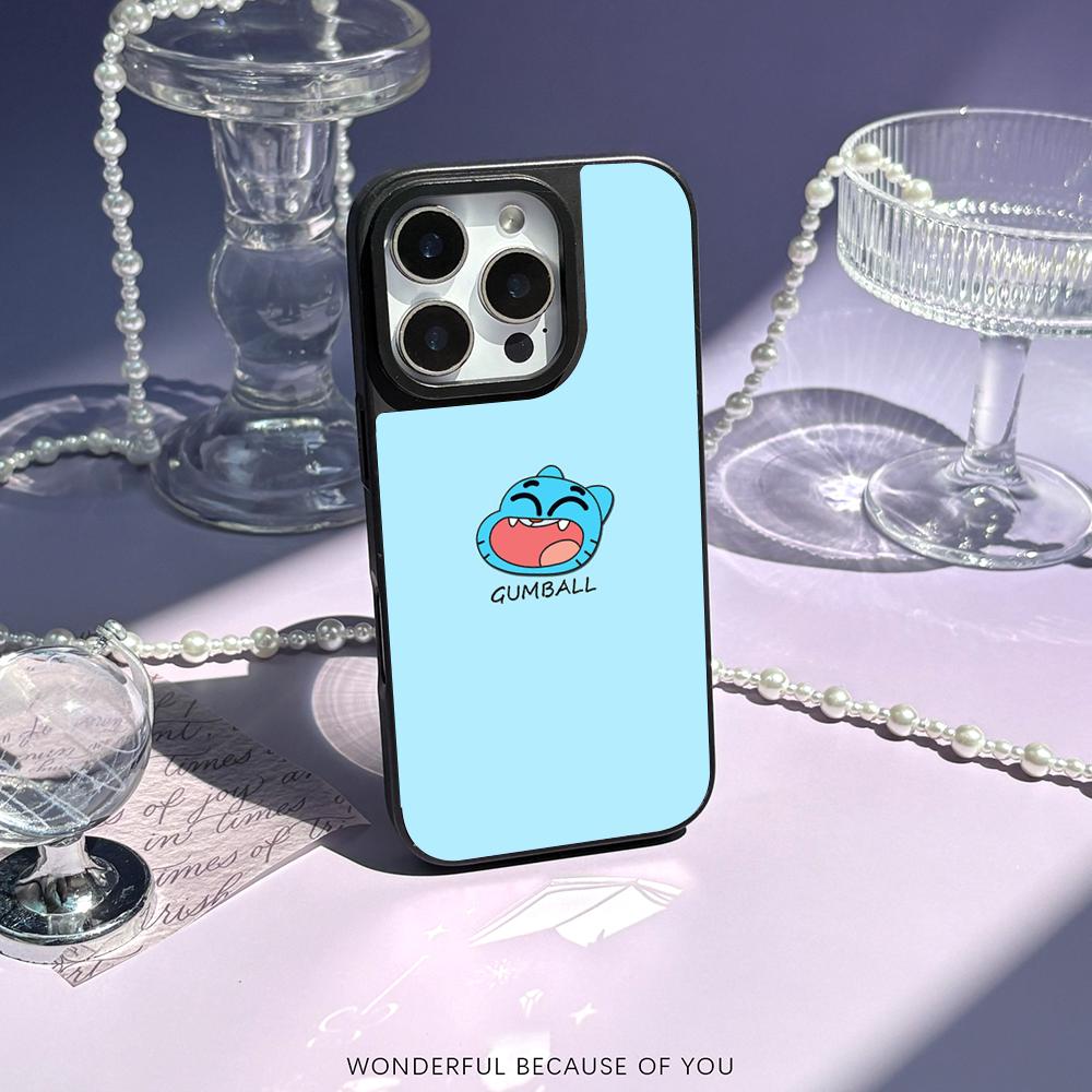 Cartoon Gumball Cute Poster Design Phone Case for iPhone 17 16 E 15 14 13 12 Pro Max Sheepskin Silver-edged Protective Case