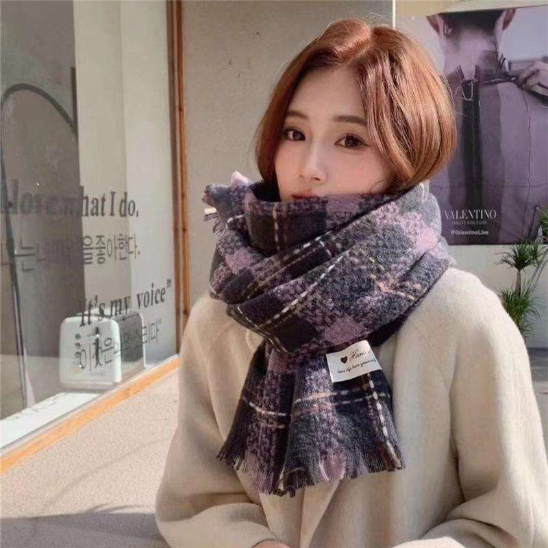 Korean Style Meteor Shower Plaid Scarf for Men and Women Korean Style Fashionable Autumn and Winter Style  Versatile Trend