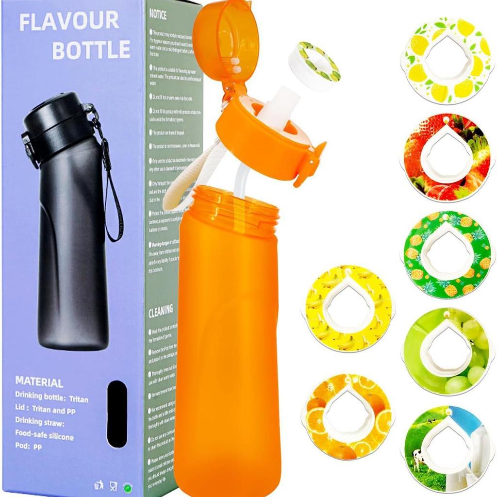 Scented 750ml Sports Water Bottle with Flavor Ring and Straw
