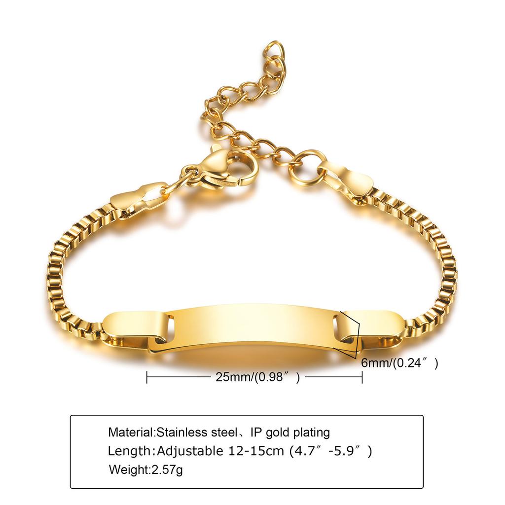 Personalisierter Edelstahl Schmuck Individuell Personalisierter Name ID Armband Mädchen Junge Neugeborene Kinder Geschenke Panzerkette Glied