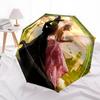 1pc Witch Sorceress Automatic Folding Umbrella - Compact 8-Rib Design, Durable Plastic & Iron, Daily Use F104044