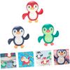 3pcs Bath Toys Wind Up Swimming Penguin Battery Floating Fun for Kids and Toddlers