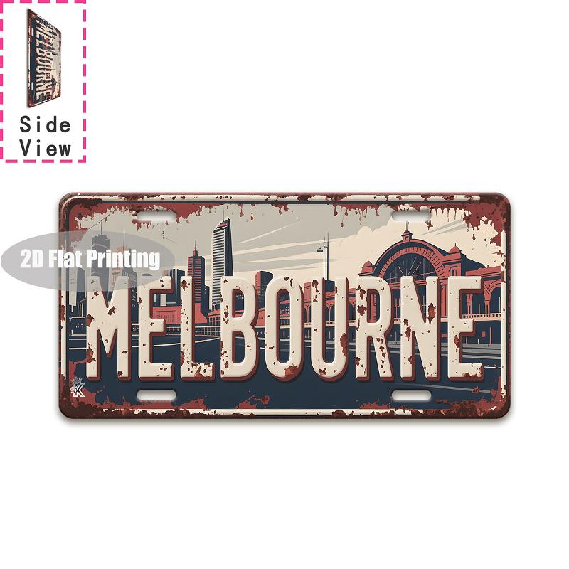 Tin Sign - Vintage Durable Metal Plaque Wall Decor, Home Office Bar Man Cave City Coordinate Birth Year License Plate Wall Art