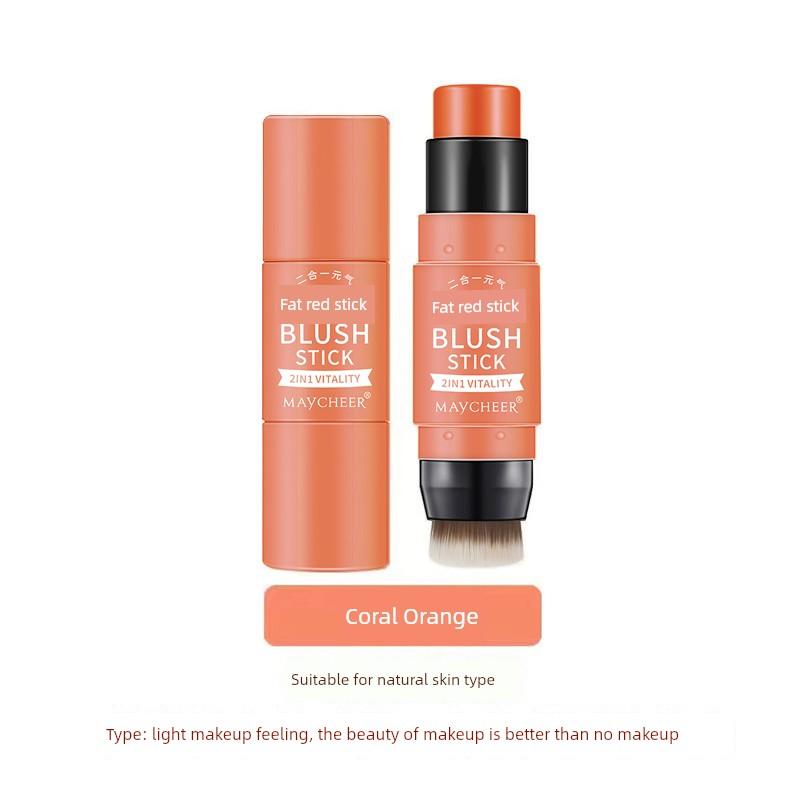 Meixier Cream Blush Stick with Brush, Sun-Kissed Cream Blush, Easy To Apply, Waterproof, Long-Lasting Blush Cream