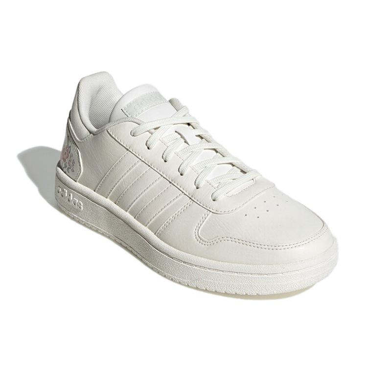 Adidas Neo Hoops 2.0 Synthetic Leather Floral Comfortable Durable Low-Top Retro Basketball Shoes Women sneaker White EF0122