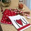 ARKENY Valentines Day Kitchen Towels Red Heart Dish Towels 18x26 Inch Ultra Absorbent Wedding Drying Cloth I Love U Sign Hand Towel for Valentine
