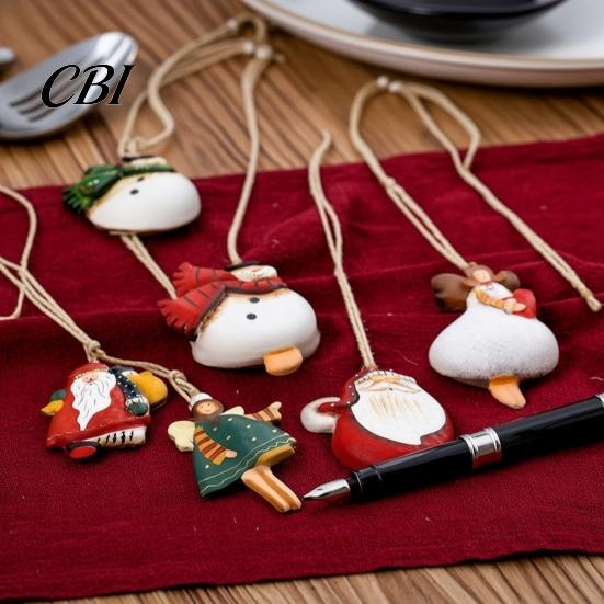 Kindergarten Christmas Activity Decor 16/24/32Pcs Wooden Ornaments, Flying Angels Decorations, Santa Claus Indoor Xmas Tree Hanging Pieces Ornaments