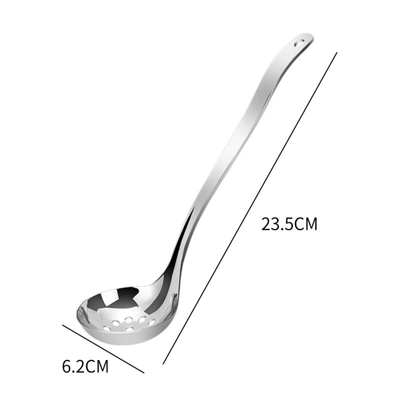 New Long Handle Colander Soup Ladle Spoon Stainless Steel Tableware Fine Holes Skimmer Japanese Tablespoons Home Kitchen Gadgets