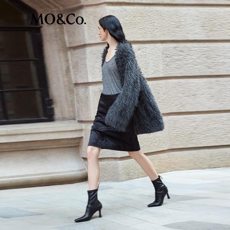 MO&Co. Wintersweet Embroidered High-Waist Midi Skirt XS