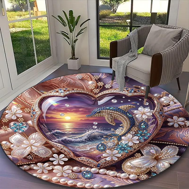 

1pc Ethereal Axolotl Aurora Bloom Carpet for Room Floor Mat, Comfortable Office Chair Printed Round Rug, Beautiful Hotel Rug Diameter 60cm