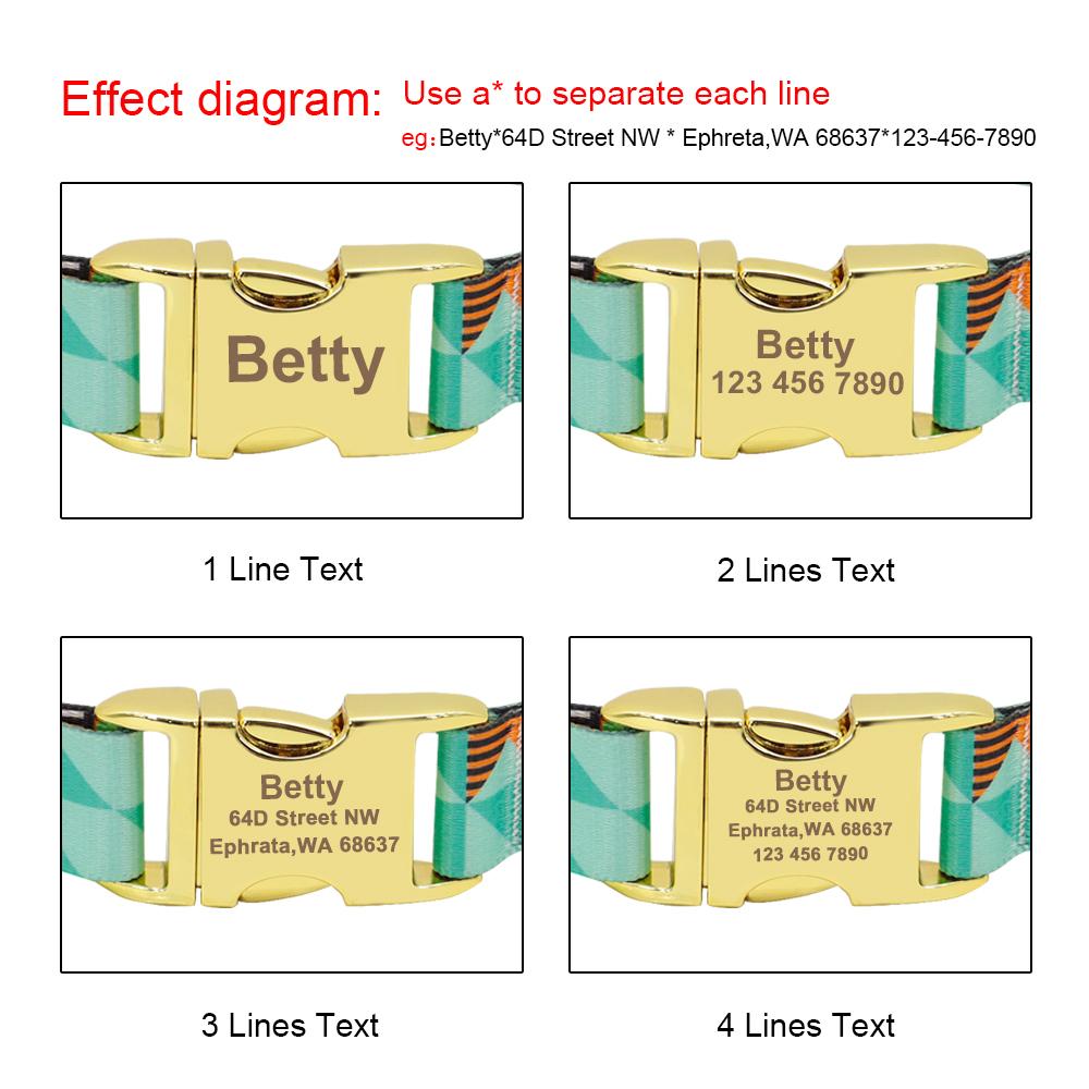 

Fashion Custom Dog Collar Nylon Print Personalized Pet Collar Puppy Dog ID Collars Free Engraved ID for Small Medium Large Dogs 23 to 30 cm