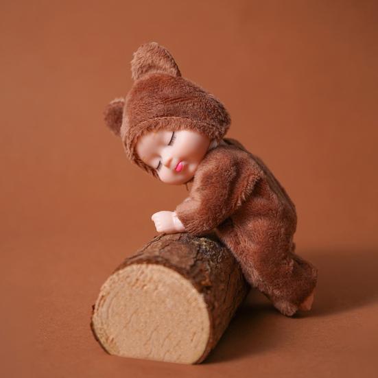 1/6/8Pcs Reborn Baby Doll with Plush Animal Clothes Realistic Movable Joints Educational Mini Sleeping