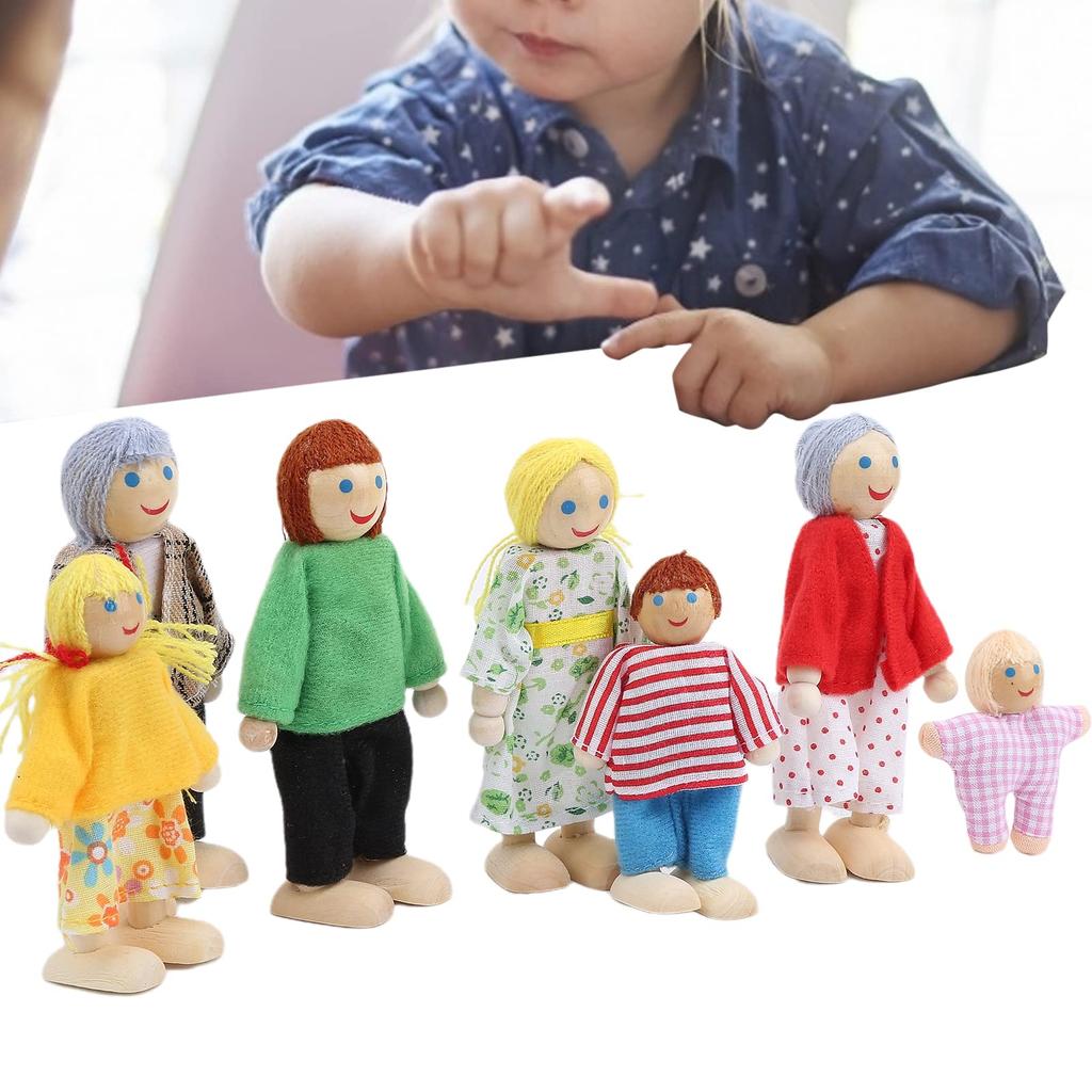 Dollhouse Little People Wooden Family Dollhouse Dollhouse Mini People Dollhouse Dolls for Pretend Figure Dollhouse Toys People, Set, Dolls, Figures,