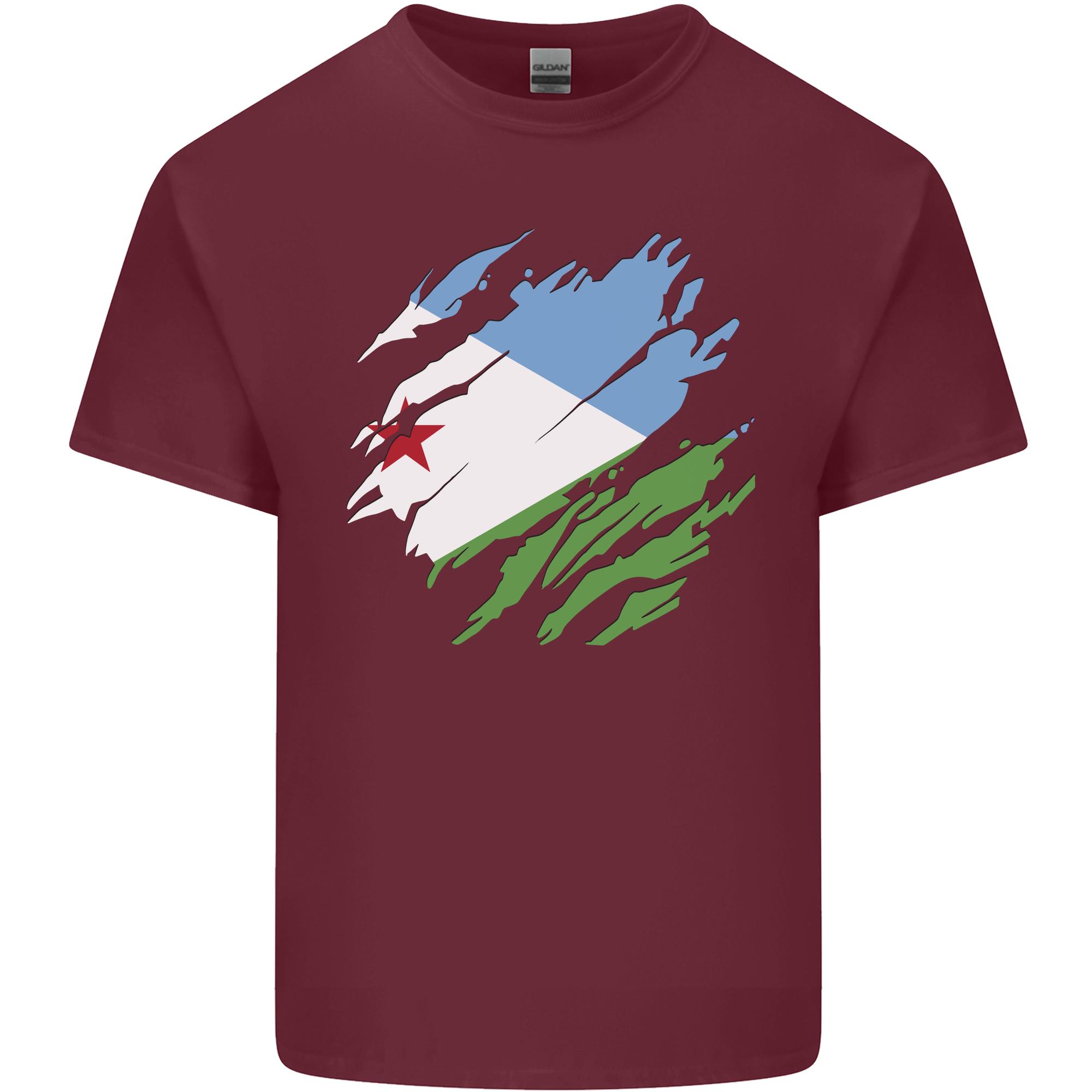 Torn Djibouti Flag Djiboutians Day Football Unisexs Light Cotton TShirt S