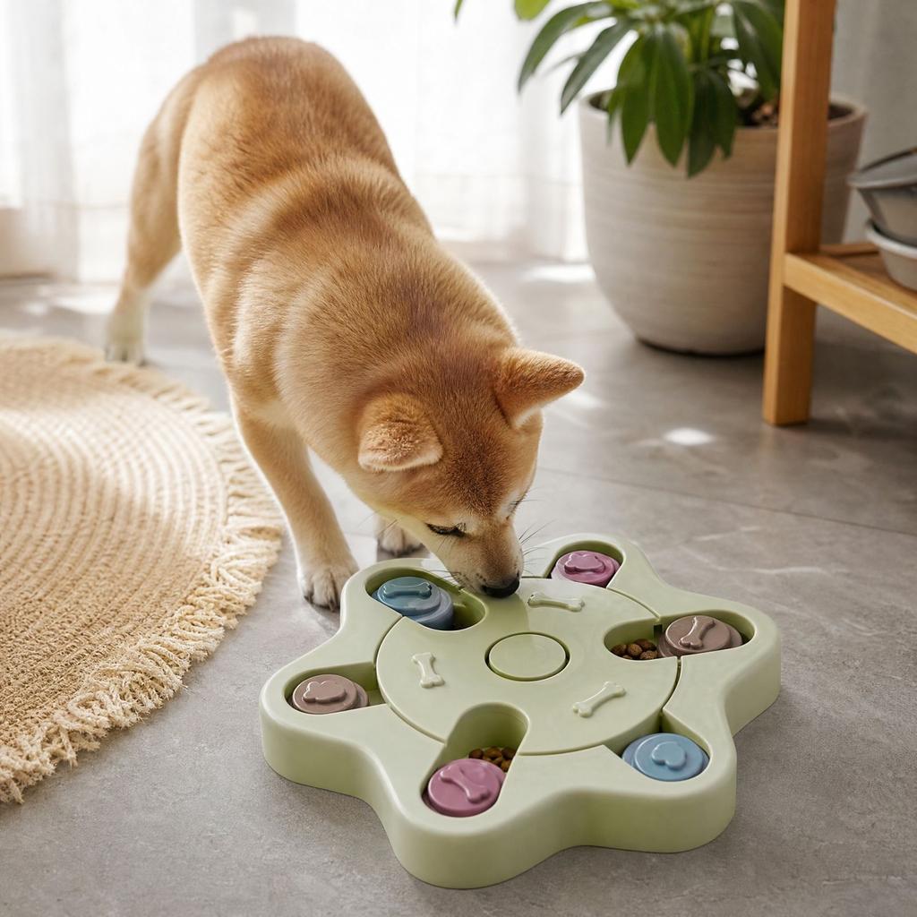 Dog Puzzle Feeder Slow Feeder Bowl for Training, Hexagonal Interactive Pet Bowl, Pet Supplies