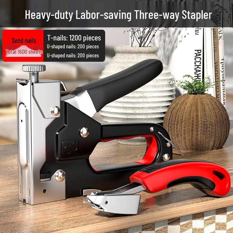 U-Shaped Manual Nail & Stapling Gun for Bookbinding and Woodworking