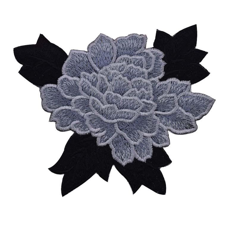 Fashion Show Costume Decorative Peony Patch Flower Motif Embroidery Diy Bag Hat Textile Iron-on Badge Sticker Accessories Patch