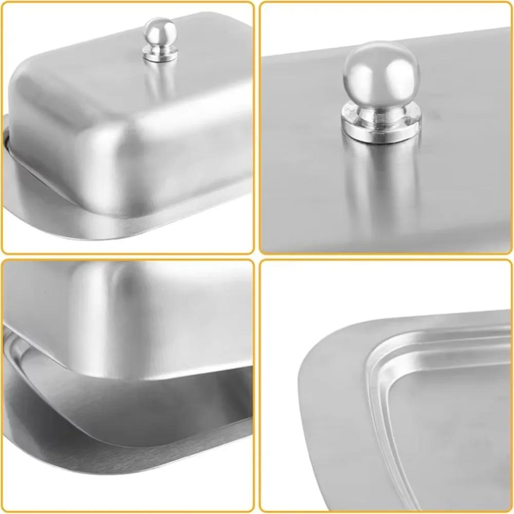 201 Stainless Steel Butter Box for Food Storage Designed To Hold Cheese Bread & Pastries Suitable for Kitchen Use