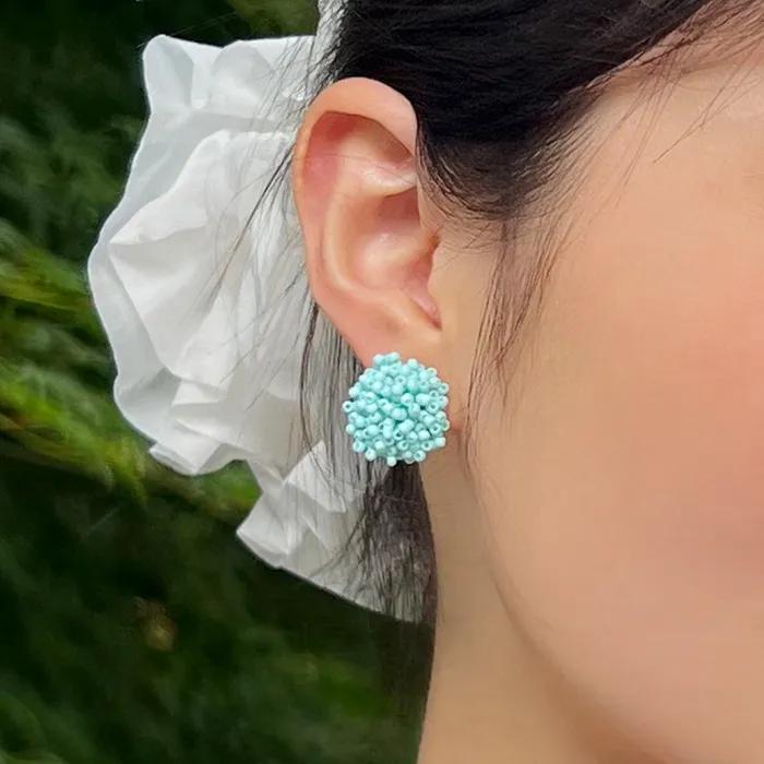 beads blossom party earrings (4colors)