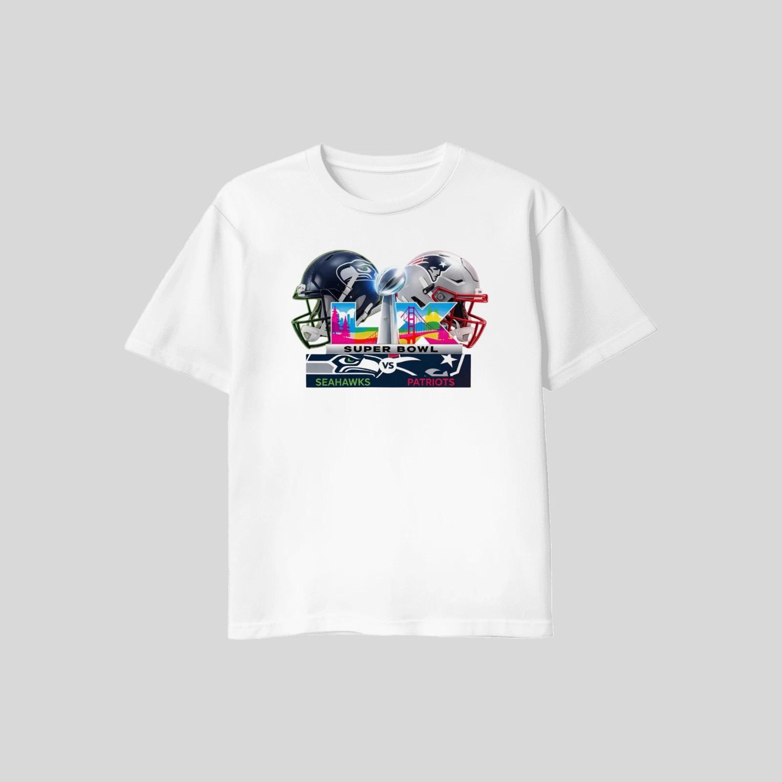 Unisex Adult Casual Graphic Seattle Seahwks England Patriots Super ... S