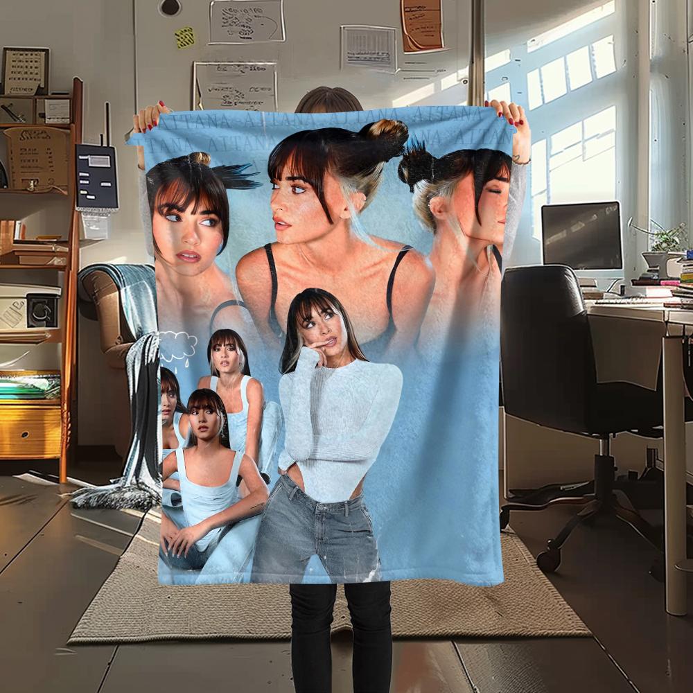 1PC Aitana Print Flannel Blanket, High quality All Seasons, Home Decor, Warmth and Comfort, Perfect for Christmas Gifts