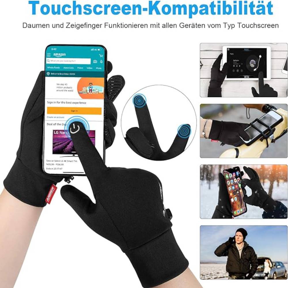 Winter Biker Cycling Gloves for Men Women Motorcycle Touchscreen Waterproof Warm Gloves Outdoor Riding  Scooter Ski Driving