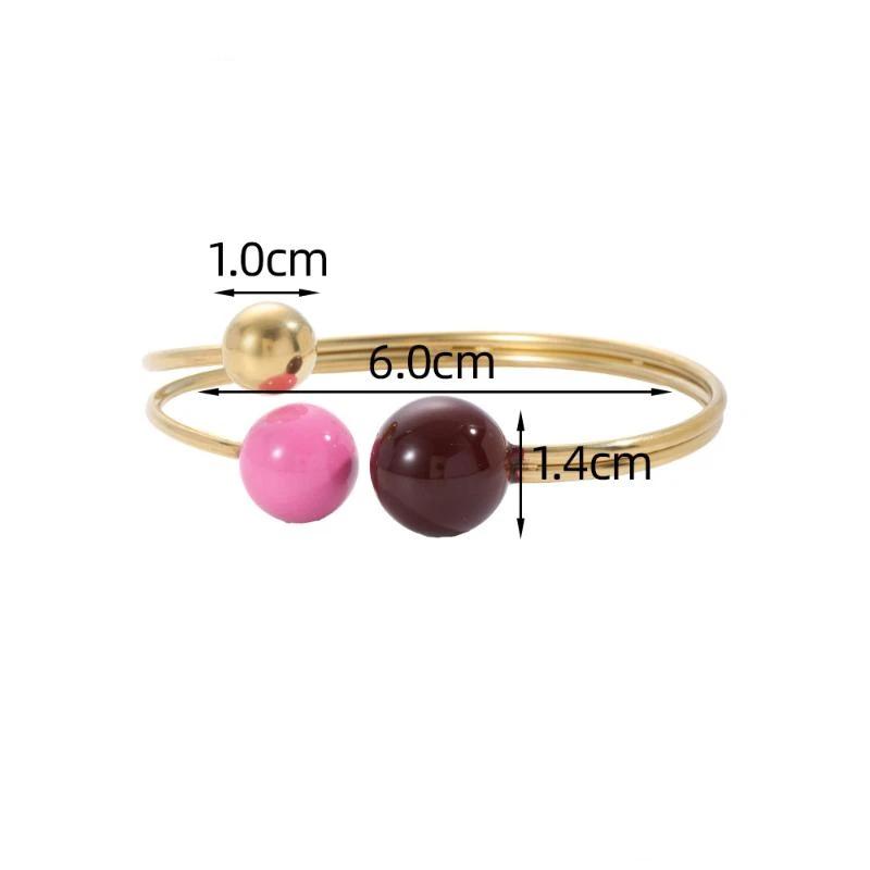 Joyful Candy Style Enamel Ring Adjustable Round Ball Shape Stainless Steel Non-Tarnish Jewelry for Women Casual Daily Wear