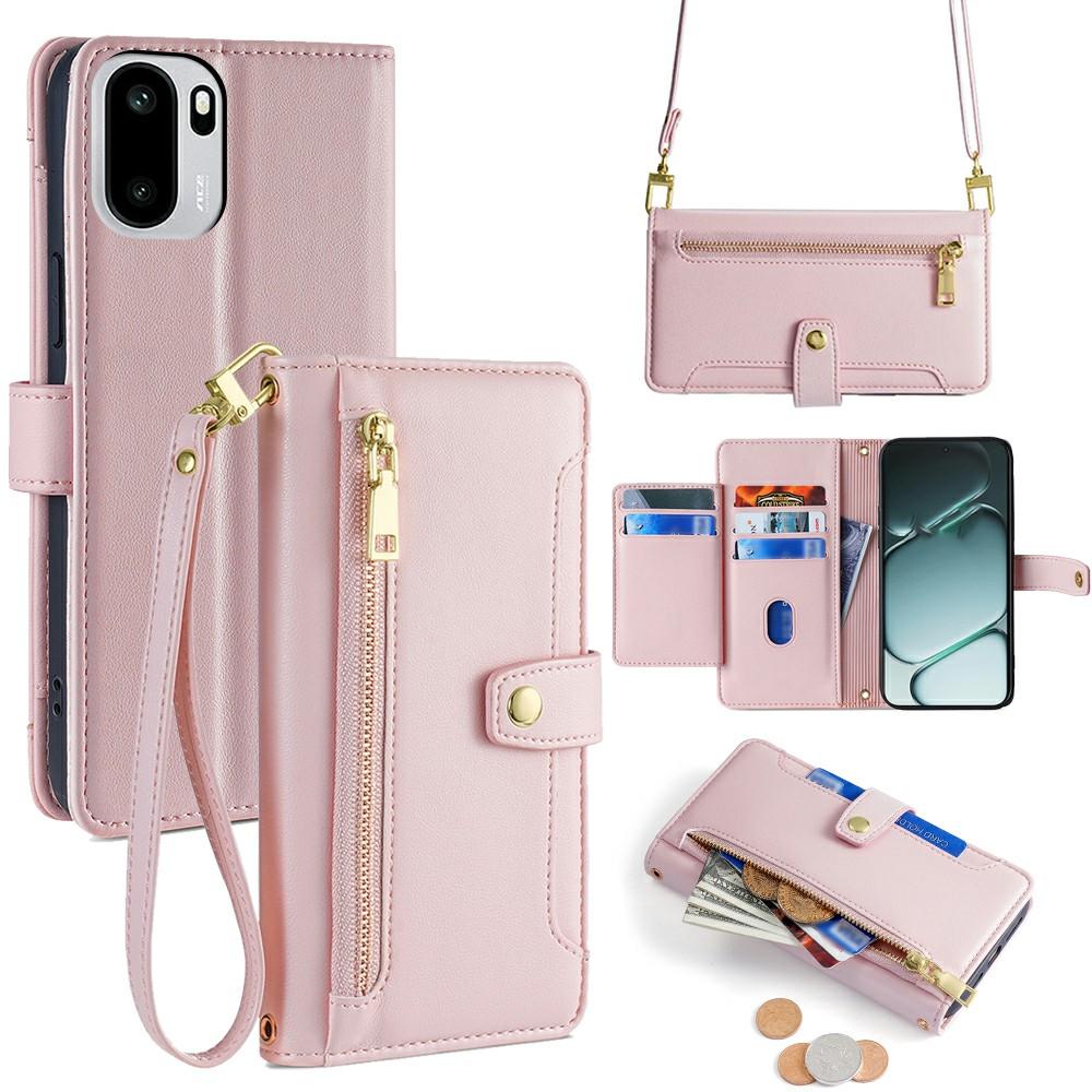 For OnePlus Ace 6T 5G/Ace 6 5G Leather Case Zipper Pocket Wallet Phone Cover with 2 Straps