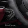 Suitable for Citroen Steering Wheel Cover, Wave-Shaped Sporty Design, Breathable Leather, Segmented Anti-Slip Sweat-Absorbing Steering Wheel Prot