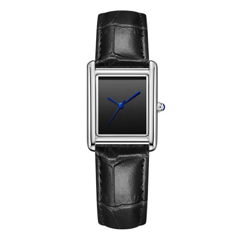 Leather Strap Square Quartz Couple Watches: Waterproof, Simple, Fashionable Design for Men and Women