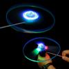 Outdoor Toys LED Light Propeller Helicopter Toys Pull String Flying UFO LED Flying UFO Spinning Top