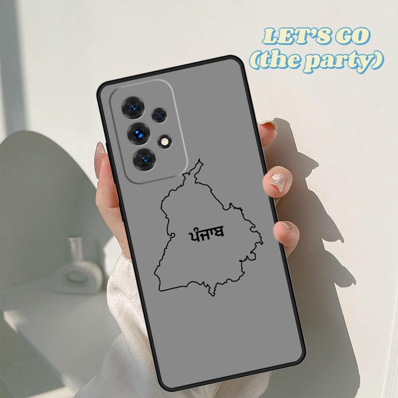Punjab Map Outline phone case For Samsung Galaxy A42 A31 A40 A51 A71 A32 A80 A91 A52 A72 A73 A20e A21S A50 A70 A11 A12 Cover