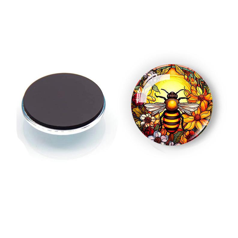 1Pc Bee Honeycomb Pattern Fridge Magnet, Time Gem Glass Soft Magnetic 12pcs Set