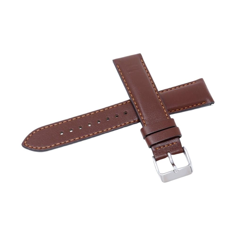 Seiko RS07S20DBN Men s 20mm Smooth Leather Watch Band Brown with Care Instructions