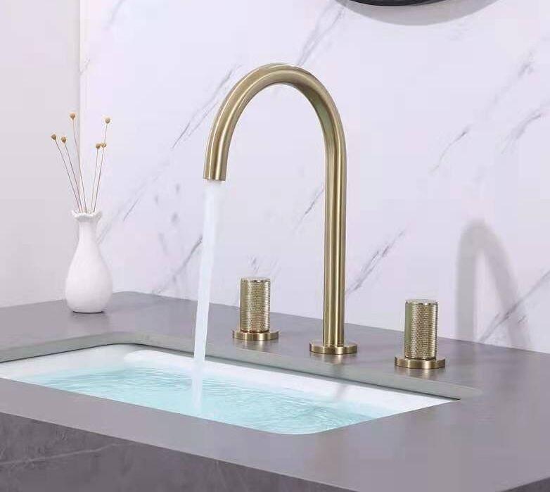 

Смеситель для ванной комнаты розового золота и черного цвета, широко расставленные смесители для раковины, цельный латунный смеситель для раковины, кран для горячей и холодной воды для унитаза