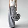 Autumn/Winter High-Waisted Wide-Leg Floral Skirt-Pants with Lantern Cuffs