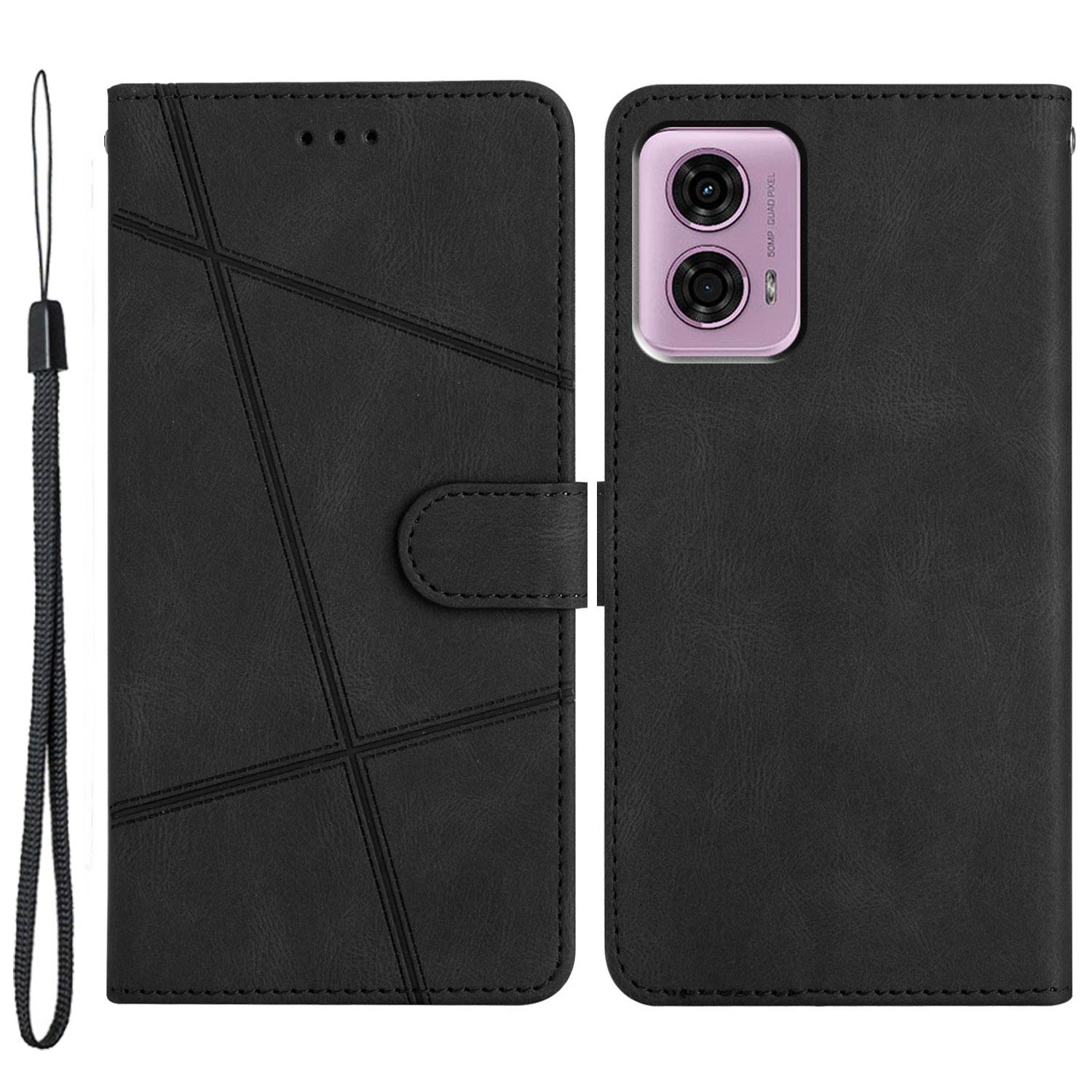 

For Motorola Moto G45 5G/G34 5G Case Wallet Crazy Horse Texture Phone Leather Cover Black