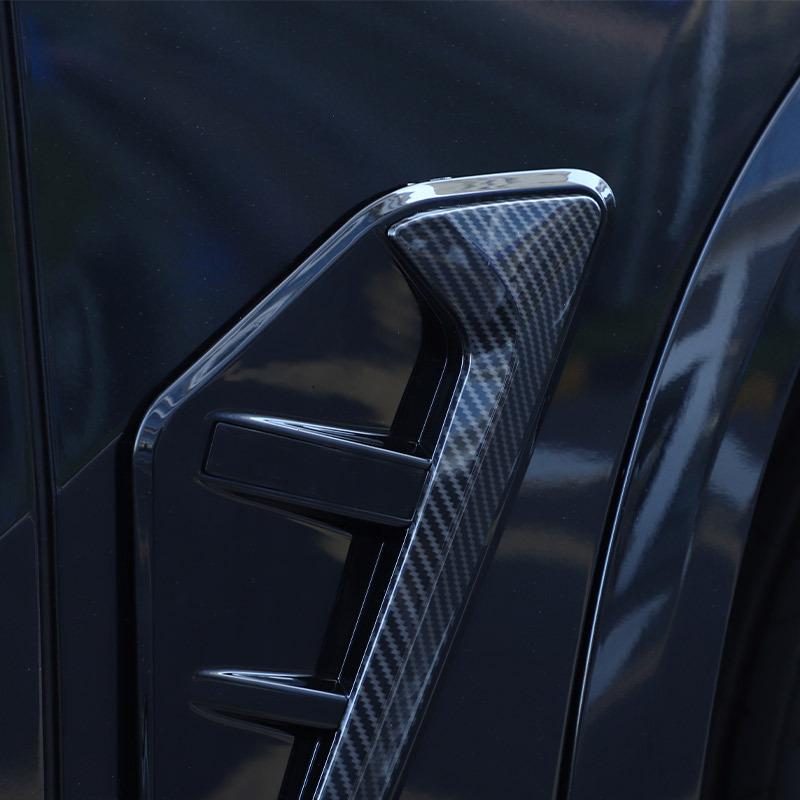 ABS Kohlefaser/Schwarz Auto Seitenhaifischflosse Seitenlüftungsauslass Abdeckung Verkleidung Für BMW X5 G05 X5M F95 - Autozubehör